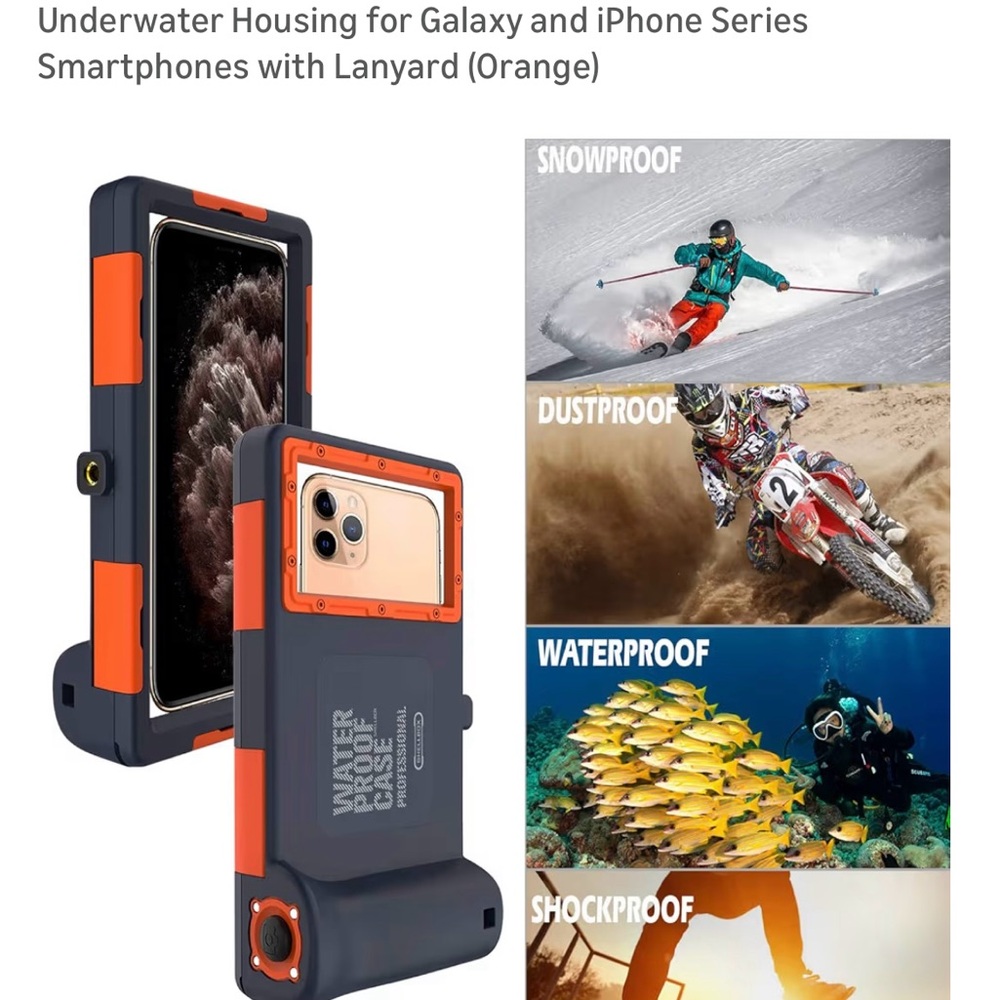 Waterproof Case for Galaxy and iPhone - Orange